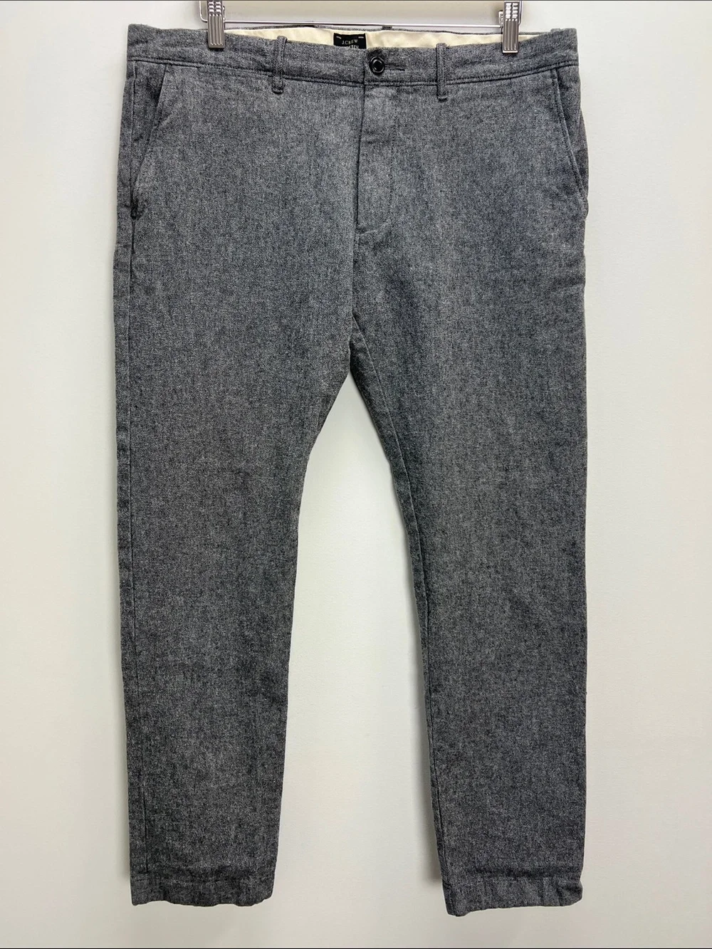 J. Crew 484 Stretch Dress Pants Black White Twill Mens 36 X 30 Classic